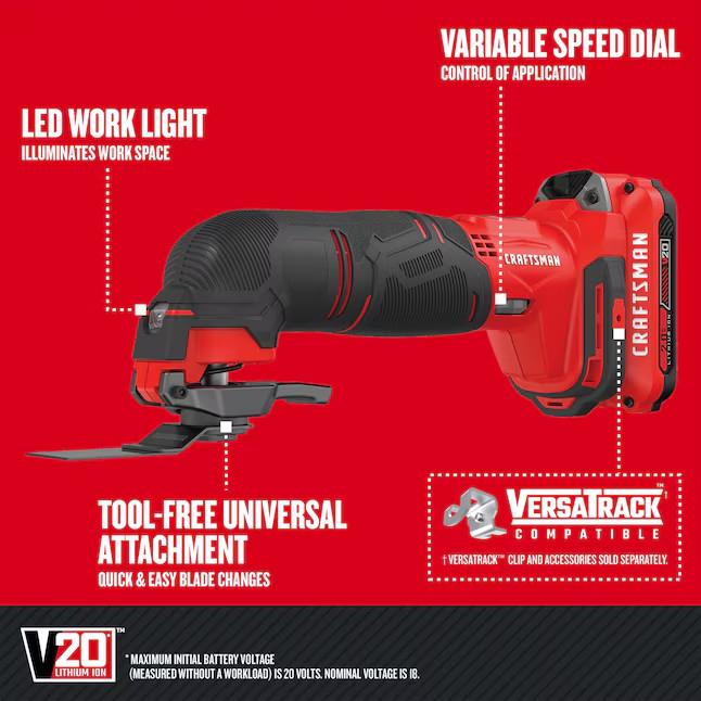 CRAFTSMAN 20V MAX 8-Tool Power Tool Combo Kit with Soft Case (Battery + Charger)
