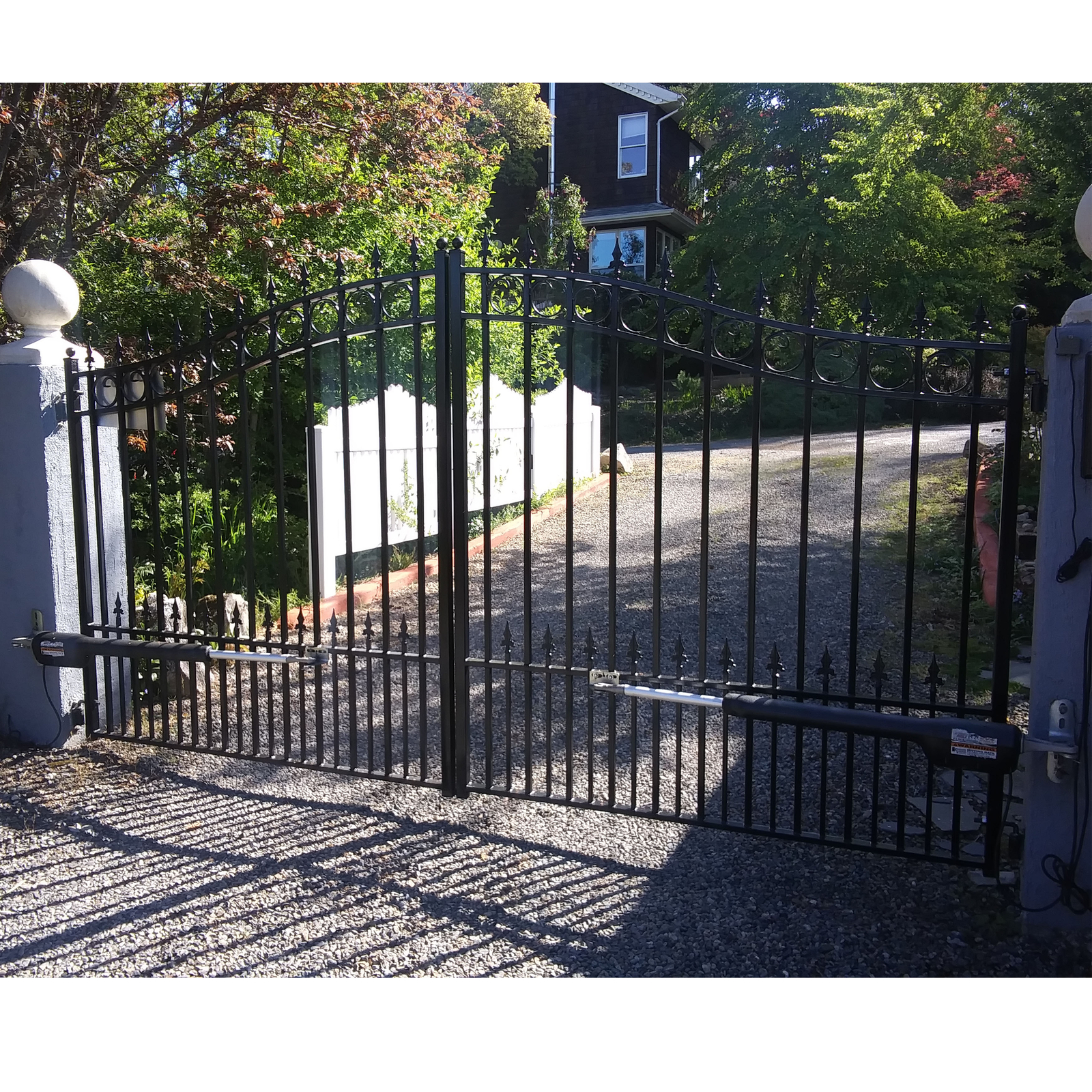 ALEKO Garden Yard Privacy Steel Dual Driveway Gate 12 ft Prague Style Black