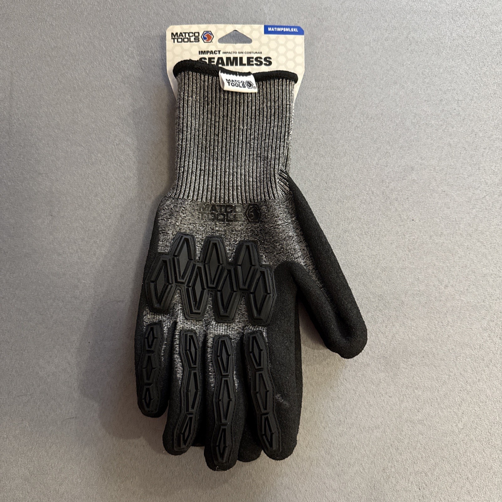 Matco Tools Impact Seamless Black Gloves - XL - MATIMPSMLSXL