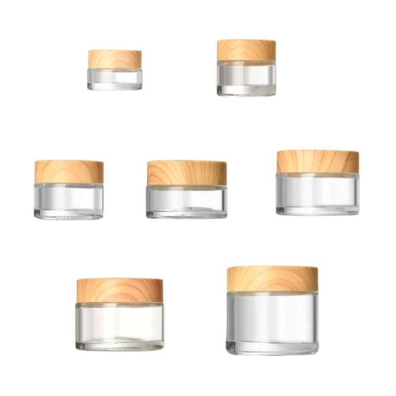 1PC Empty Sample Containers with Lids Cosmetic Jars Glass Container with Lids