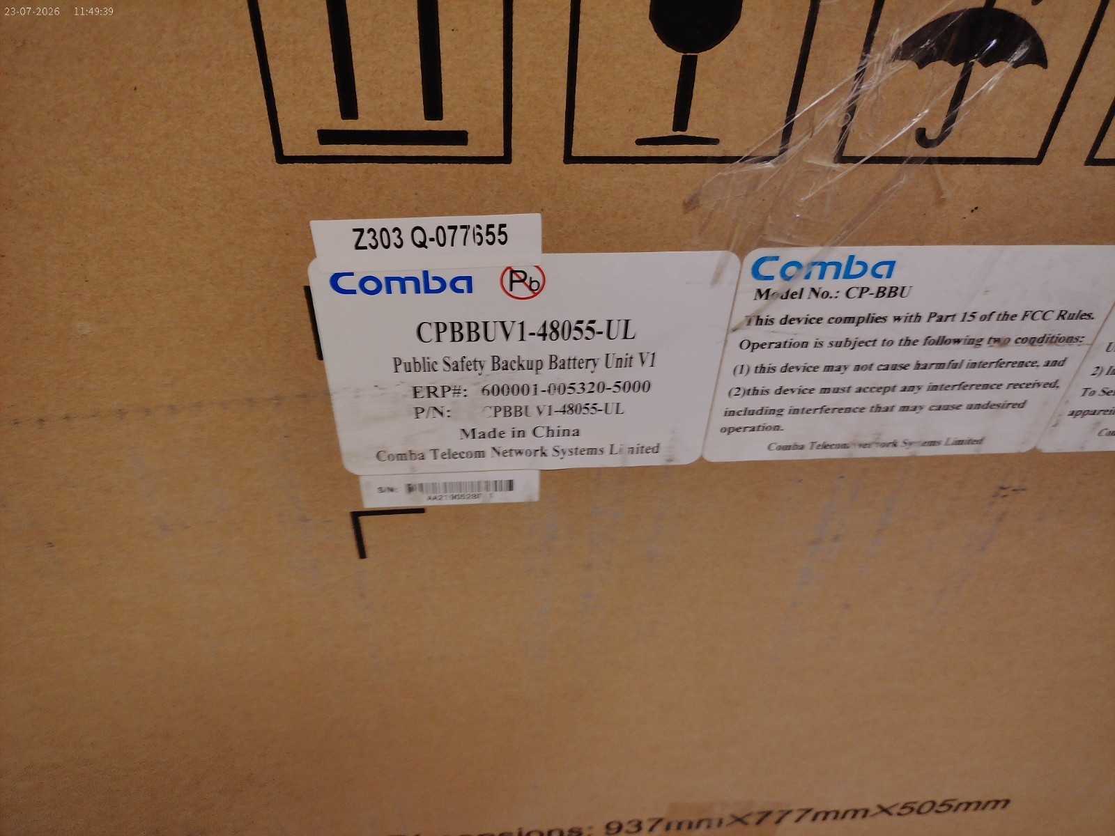 CPBBUV1-48055-UL CriticalPoint Battery Backup Unit