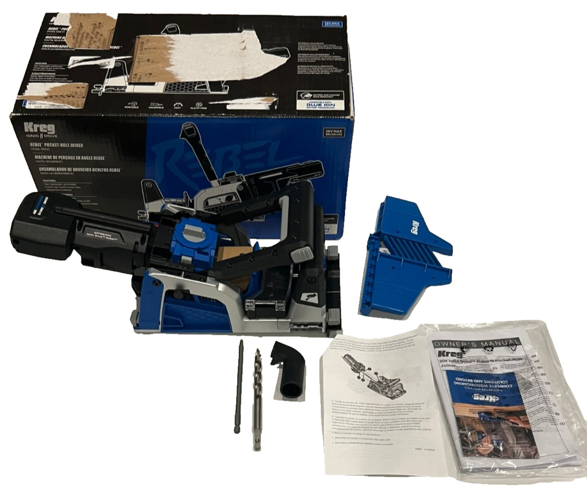 Kreg Rebel 20V Ionic Drive Pocket-Hole Joiner KPTRB1000 Tool Only New Open Box