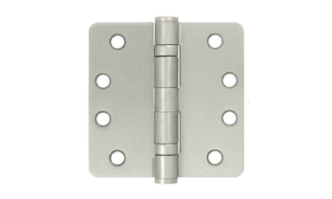 4" x 4" x 1/4" Radius Hinge, HD, Ball Bearings in Brushed Nickel Pair