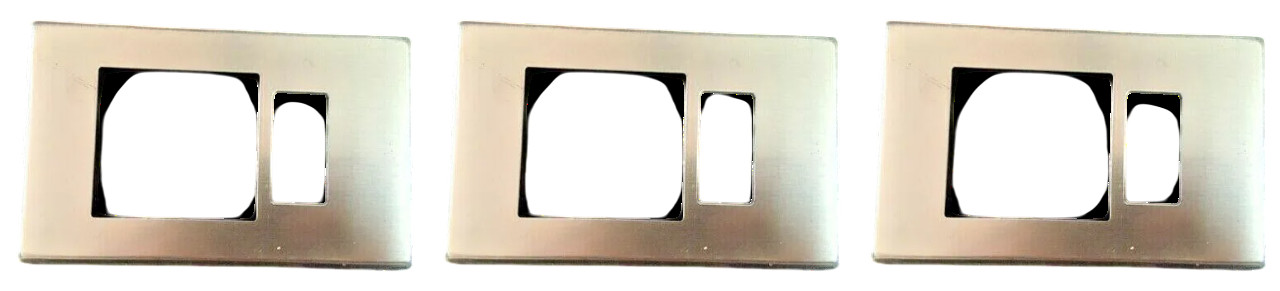 3 Satin Aluminum Plates Box 503 2 Holes (Schuko + Fruit) Poly Pool