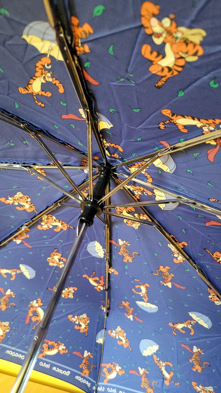 Disney Store Tigger Compact Folding Umbrella Blue, Manual All-Over Print