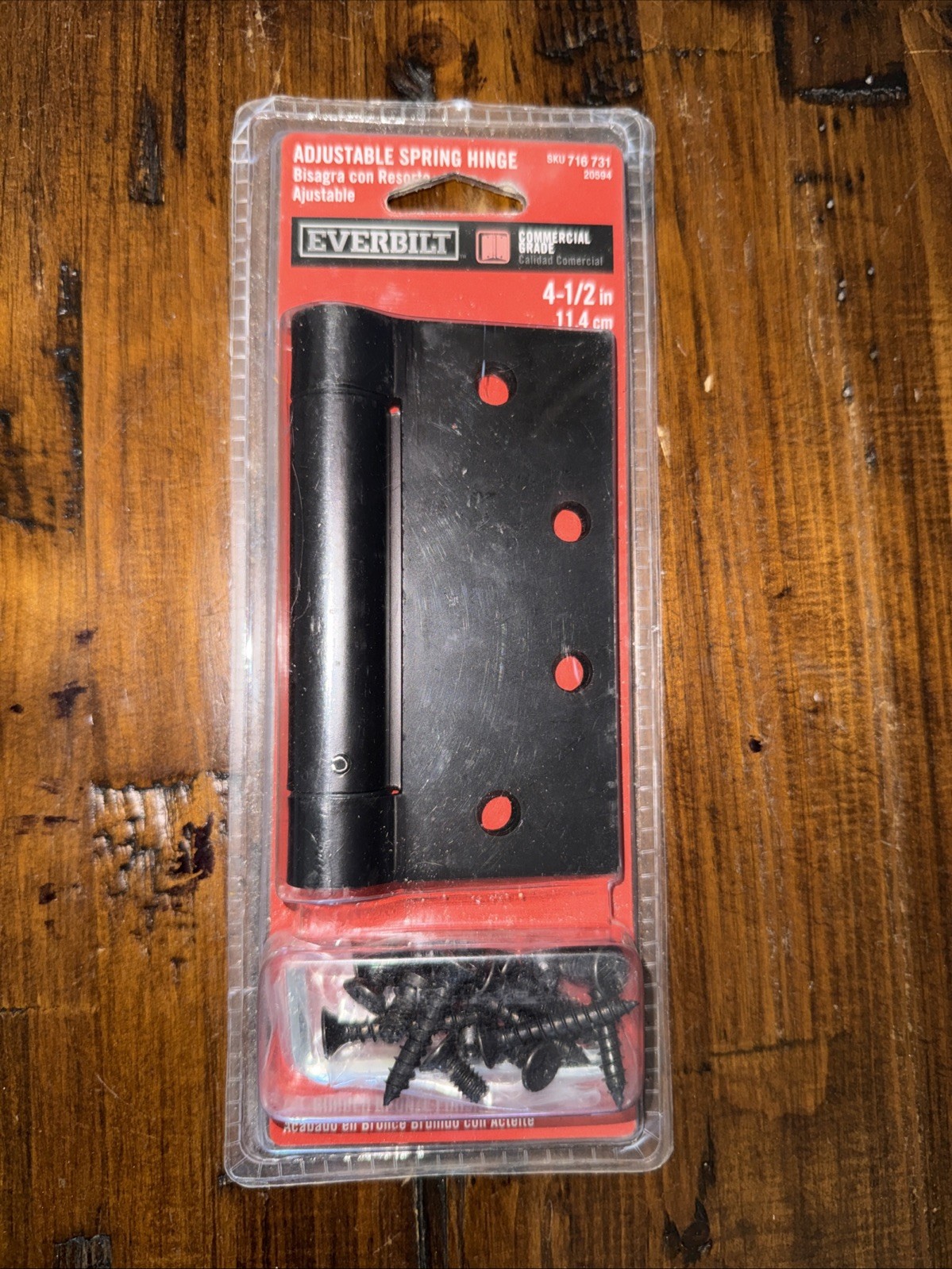 Everbilt 4-1/2" Adjustable Spring Hinge Oil Rubbed Bronze Finish 716 731