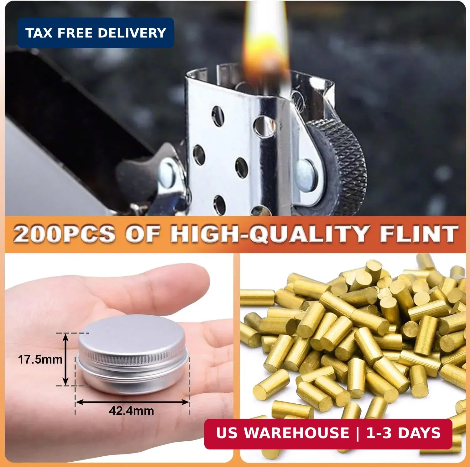 200 Pcs Lighter Flints Universal Lighter Replacement Flint Refills, Premium...