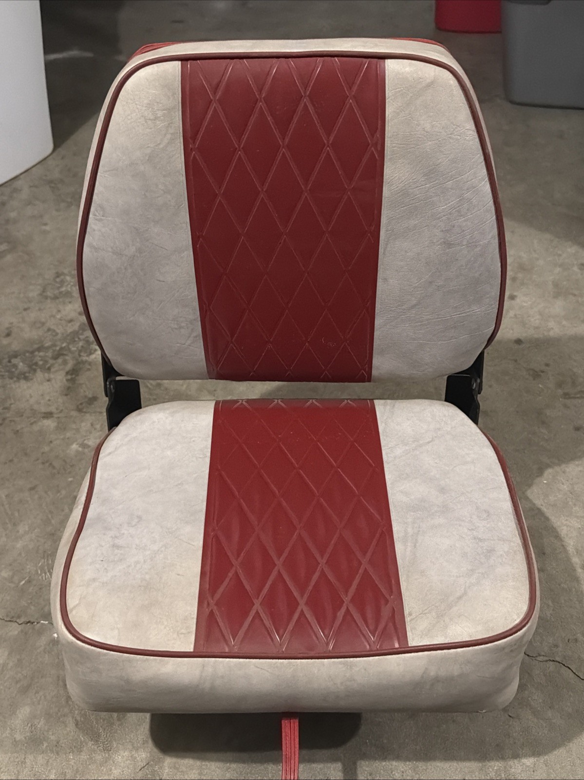 Vintage Red 18” Folding Boat Seat Made by Action Outdoor Products