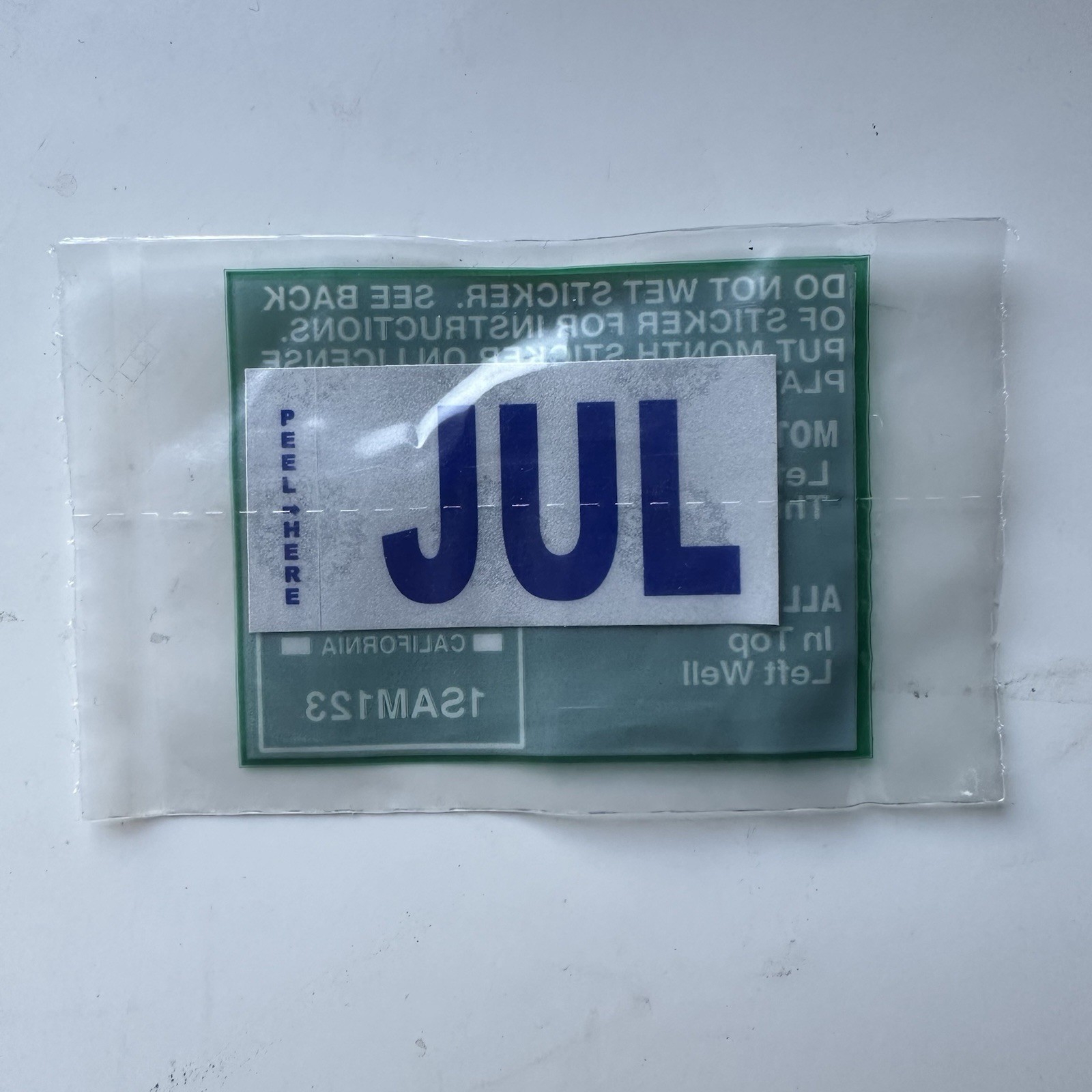 California Month Sticker (JULY) DMV License Plate Month Sticker Original
