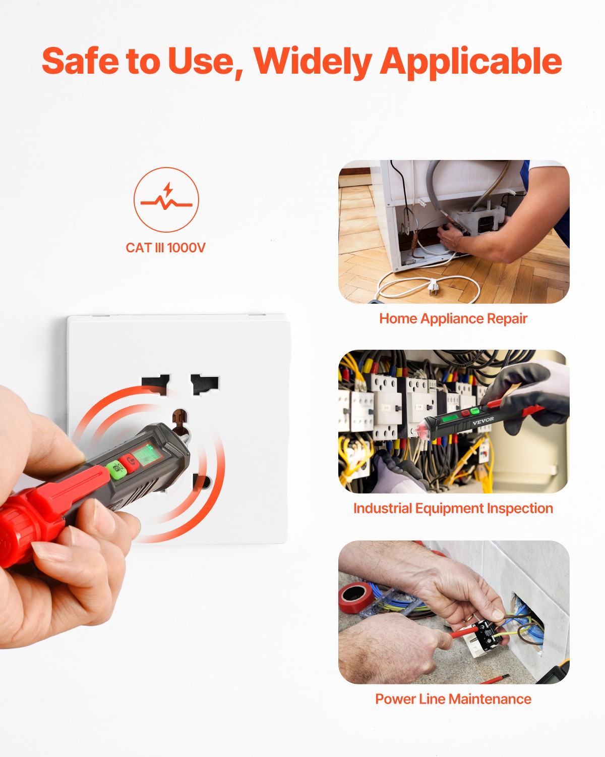 VEVOR Voltage Tester Non-Contact Voltage Tester Pen with Adjustable Sensitivity