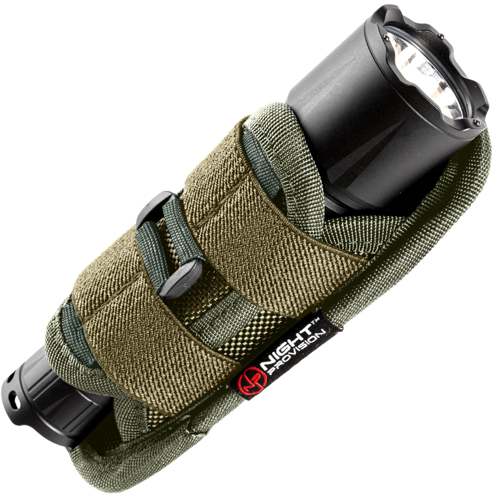 TH1 Tactical Flashlight Holster Duty Belt Pouch Open-end Stretchable Rotatabl...
