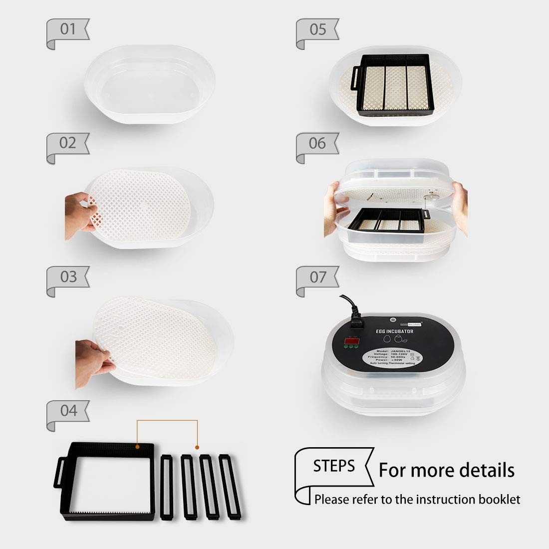 VIVOHOME Mini Digital Egg Incubator Automatic Poultry Hatcher Machine New