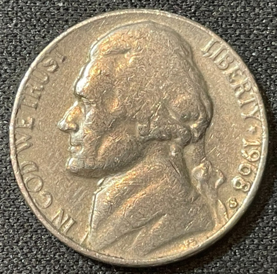 2X 1968-S_1989-P Jefferson Nickels DDO Date, Tilted Collar (off-center) Errors