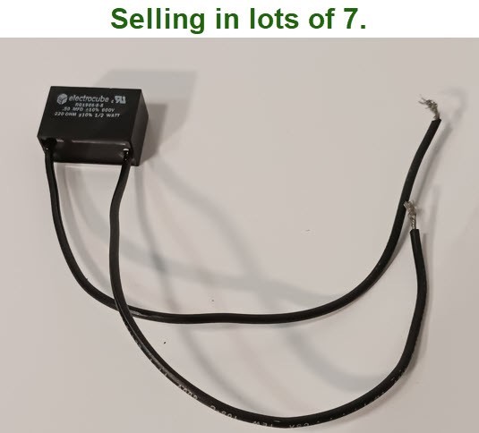 Lot of 7 Electrocube RG1986-8-8 Surge Suppressor .50MFD, 600VDC, 1/2 Watt