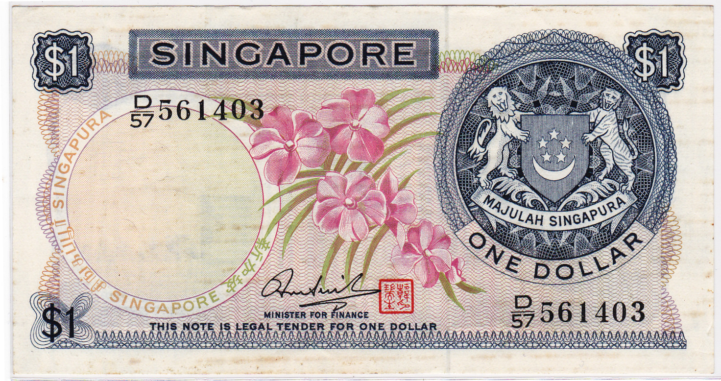 Mazuma *F1888 Singapore HSS Orchid $1 D/57 561403 GEF