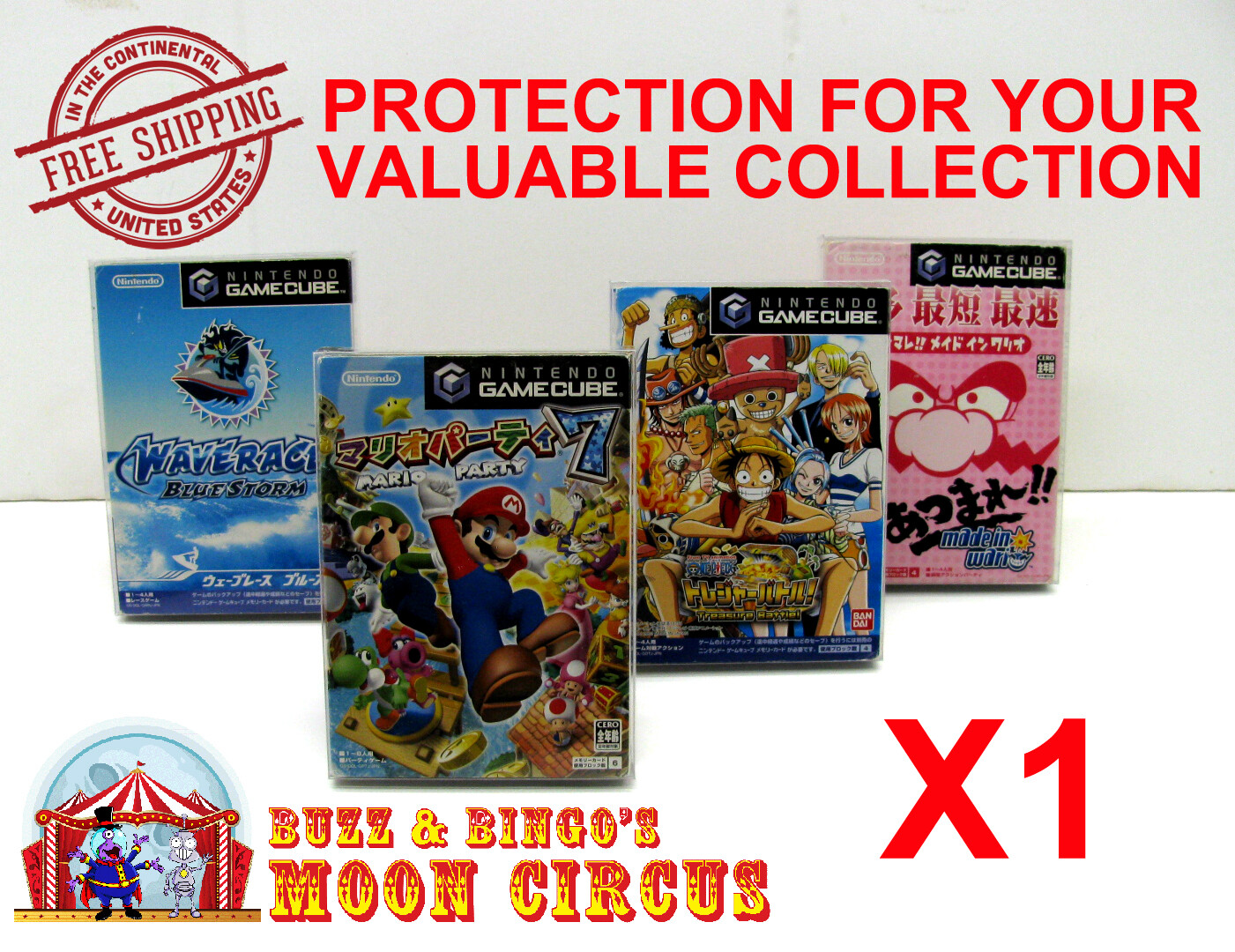 1X JAPAN NINTENDO GAMECUBE GAMES (SIZE A) - CLEAR PLASTIC PROTECTIVE BOX/SLEEVE