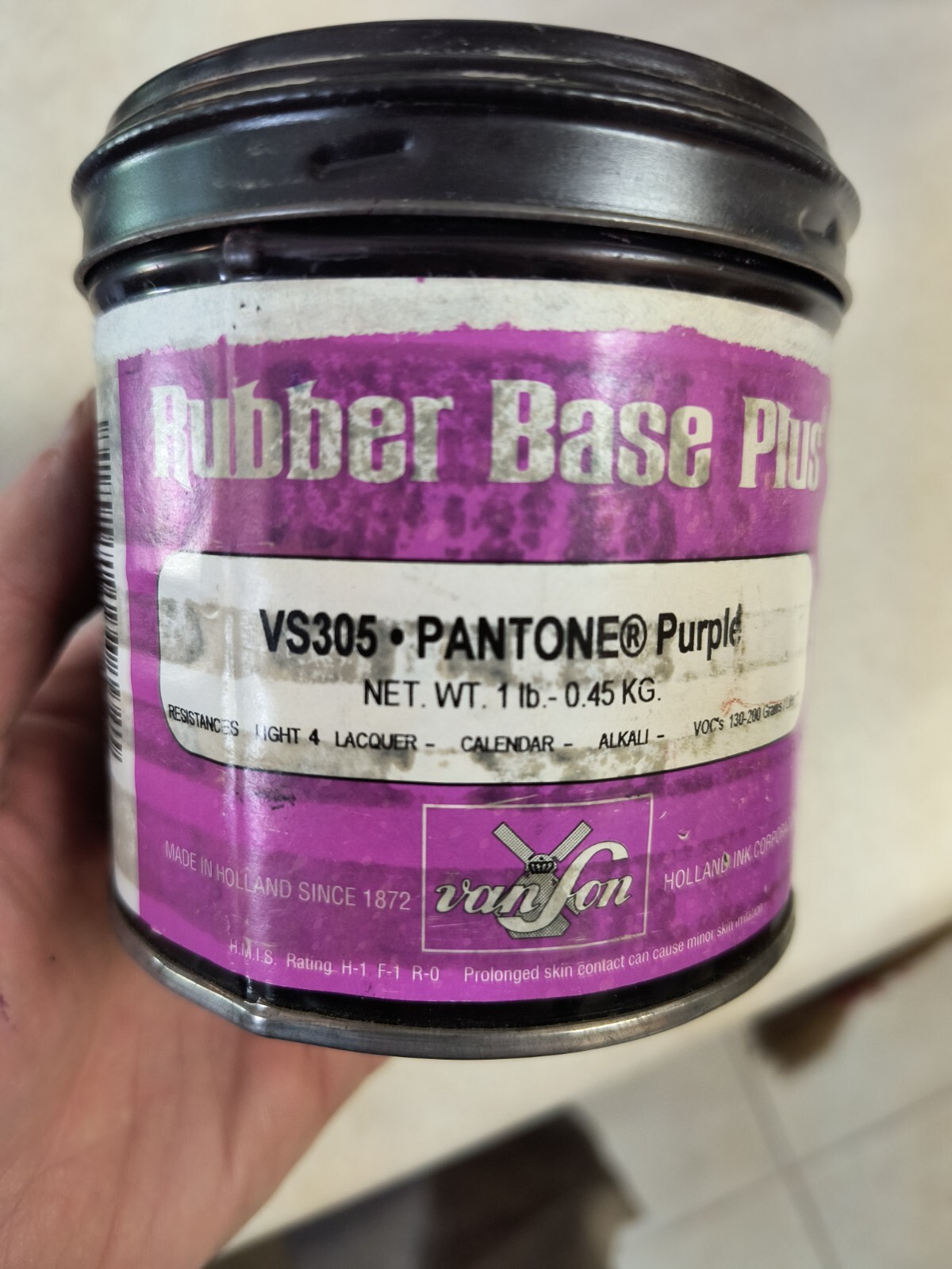 Vanson Rubber Base Plus Pantone Purple ink