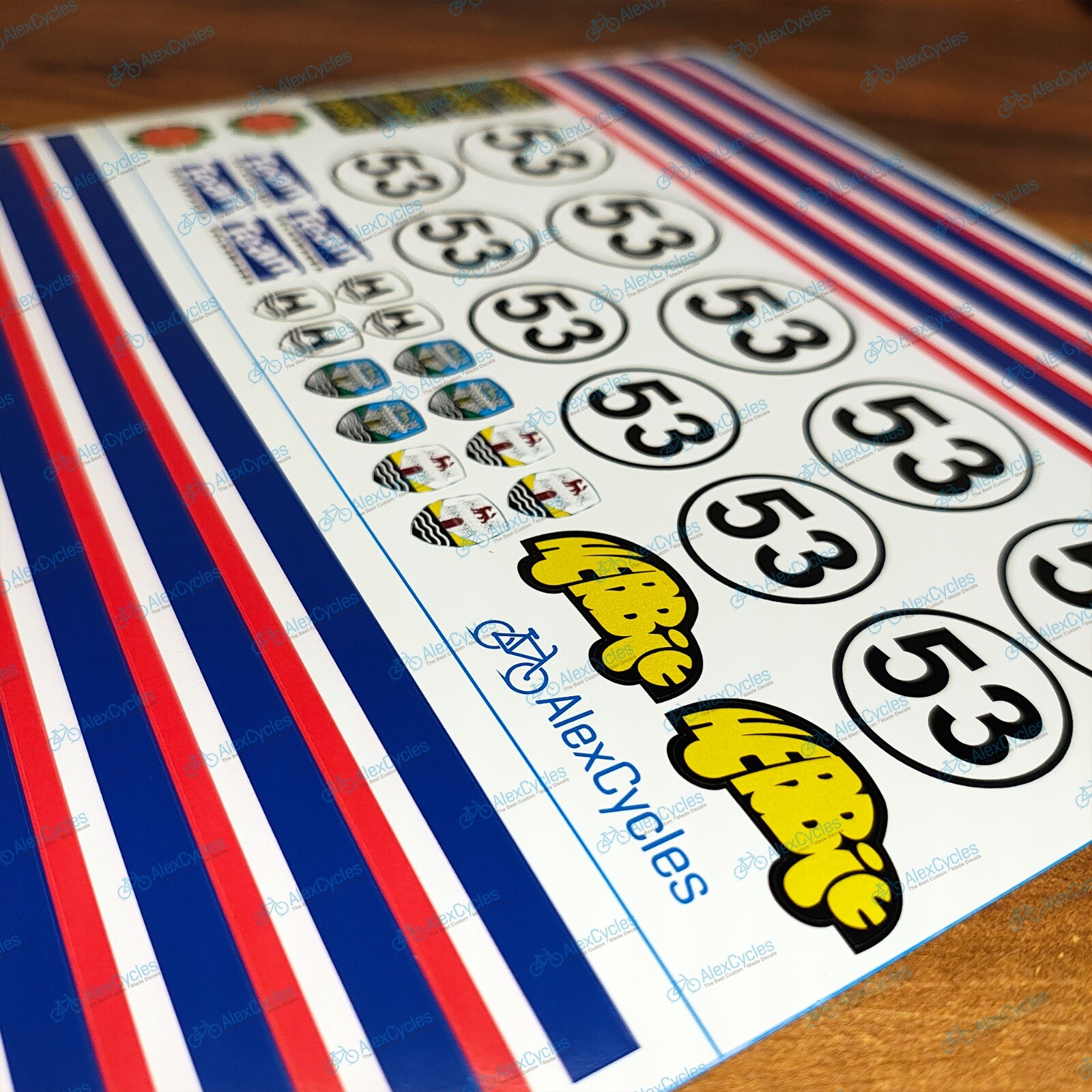Herbie 53 Love Bug VW Beetle Racing Stripes Logo Vinyl Decals Stickers Set