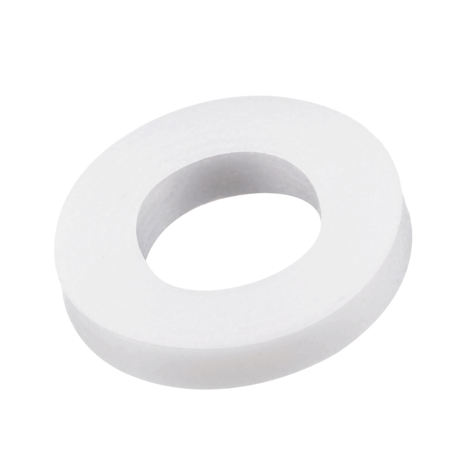 25pcs PTFE Flat Washers 12mm OD 6mm ID 2mm Thick 1/4" Hole Flange Gasket White