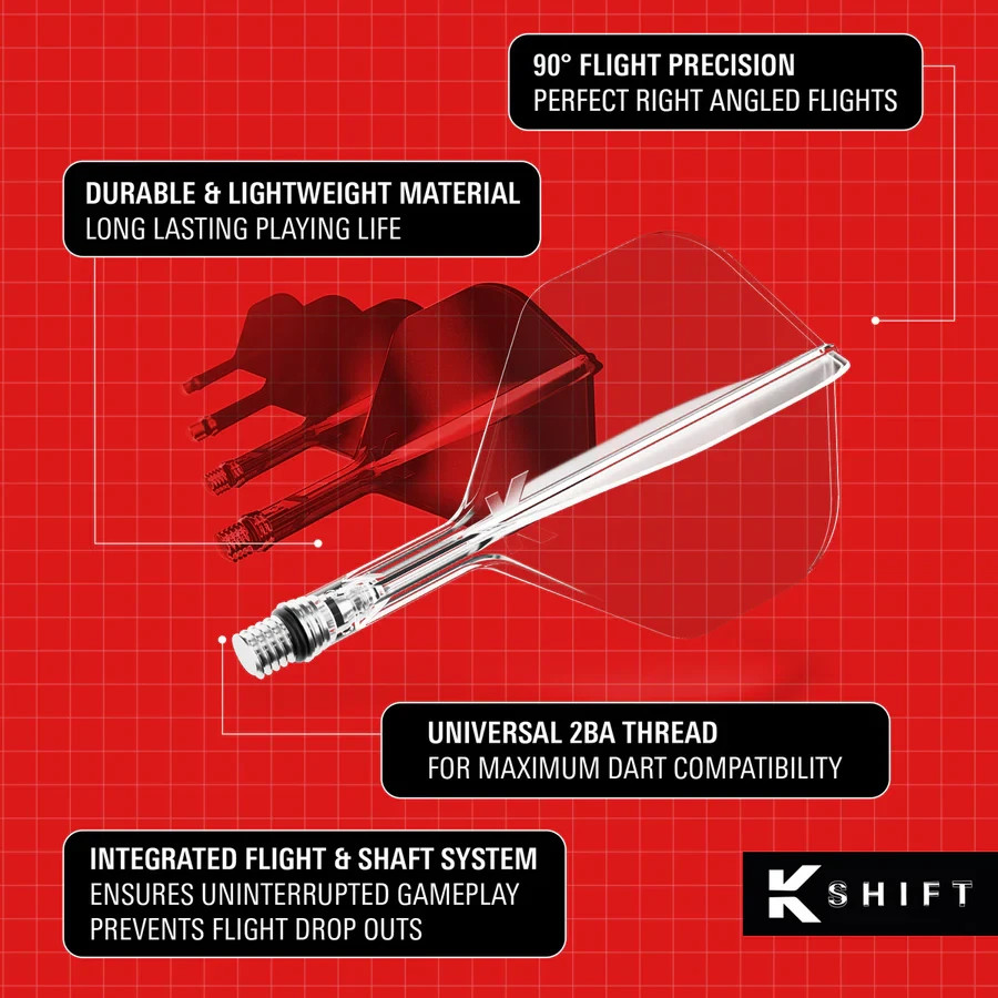 NO2 STANDARD WHITE INTERMEDIATE TARGET K-SHIFT 1 PIECE SHAFT AND FLIGHT