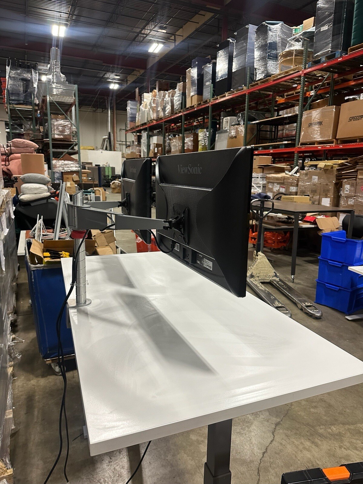 Dual Sapper Arm Monitor Mount Bundle With 24” Viewsonic Monitors V2446M-LED