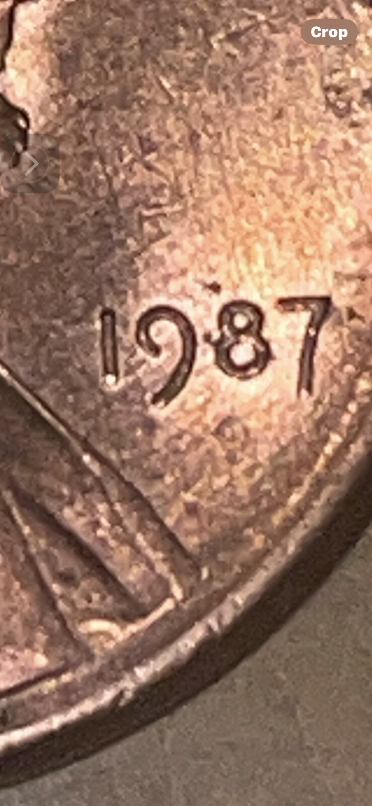 1987 Lincoln Memorial Broadstruck One Cent Circulated Coin with Errors