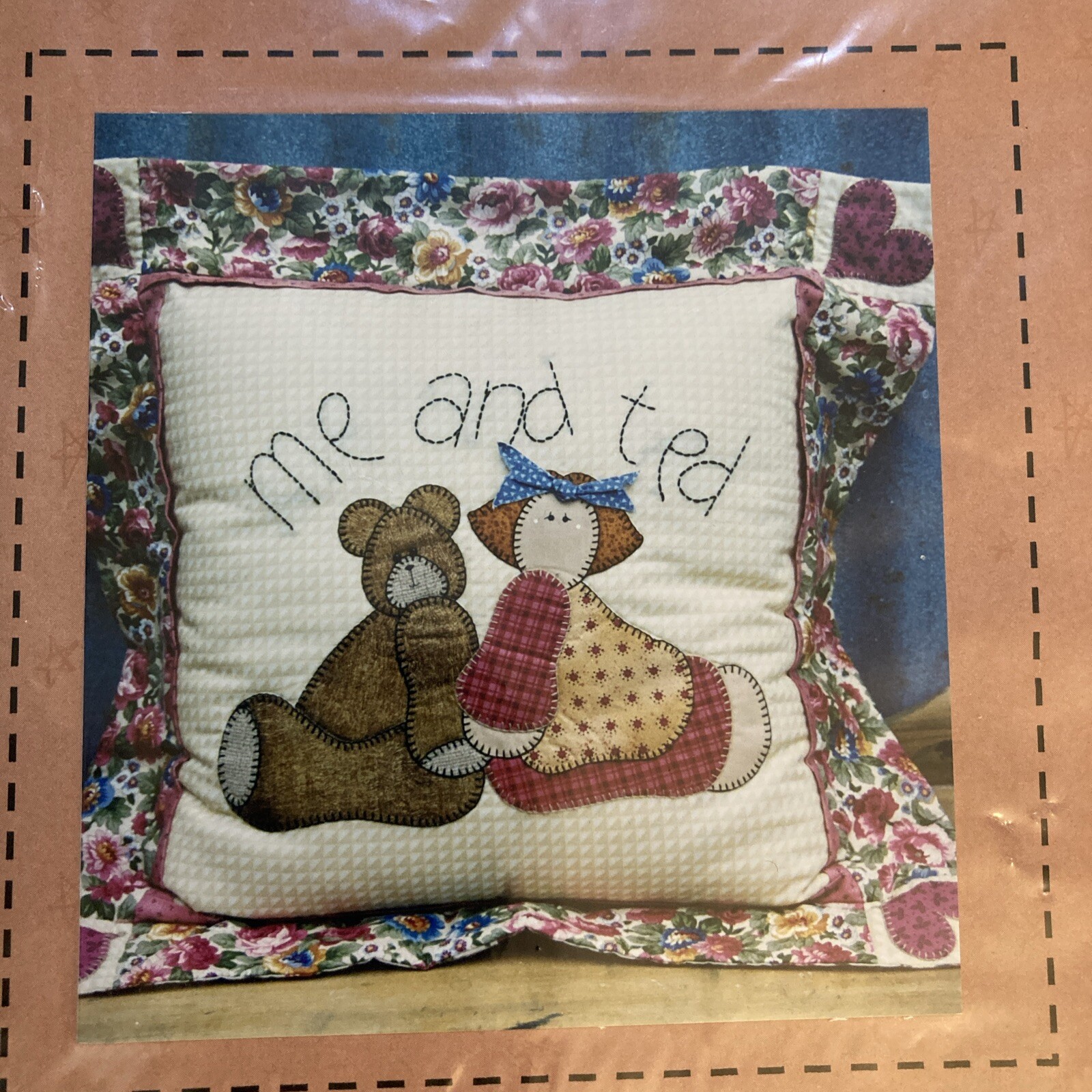 Vtg Rare The Chook Shed Pattern Co. I LOVE TED Quilting Pillow 2001 pattern