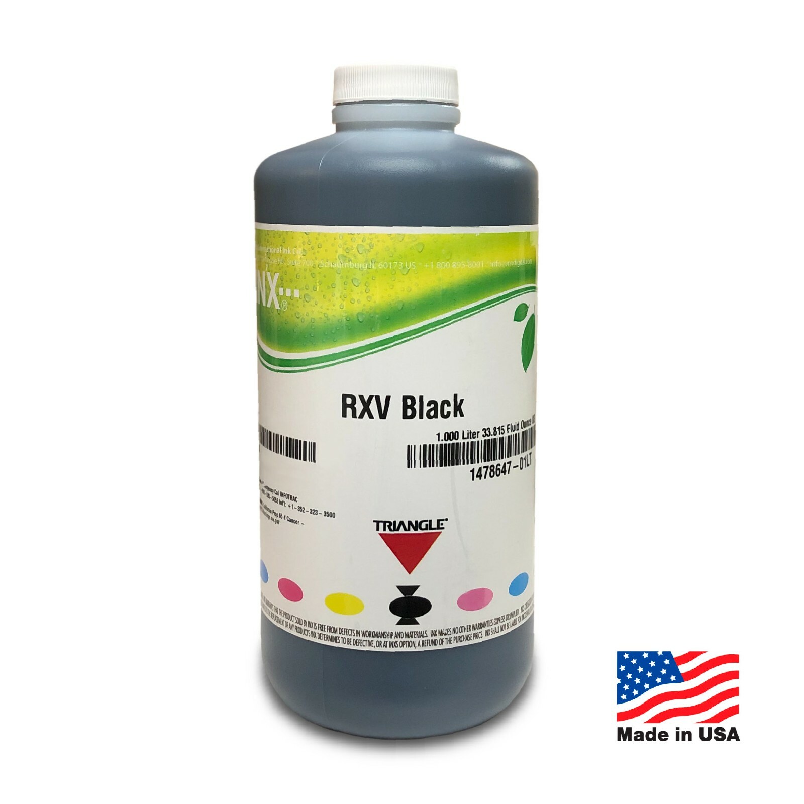 INX EcoSolvent BLACK Ink for Roland,Mutoh,Mimaki, i3200, 1 Liter - MADE IN USA