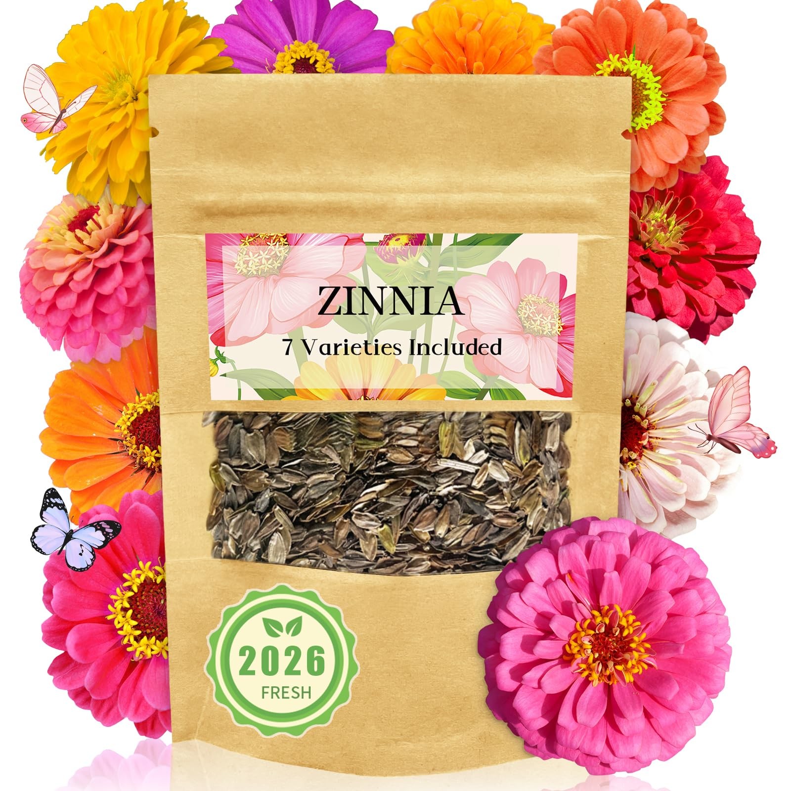 Zinnia Seeds Bulk 5,000+ | Outdoor Flower for Planting |Giant 5.000+, Colour