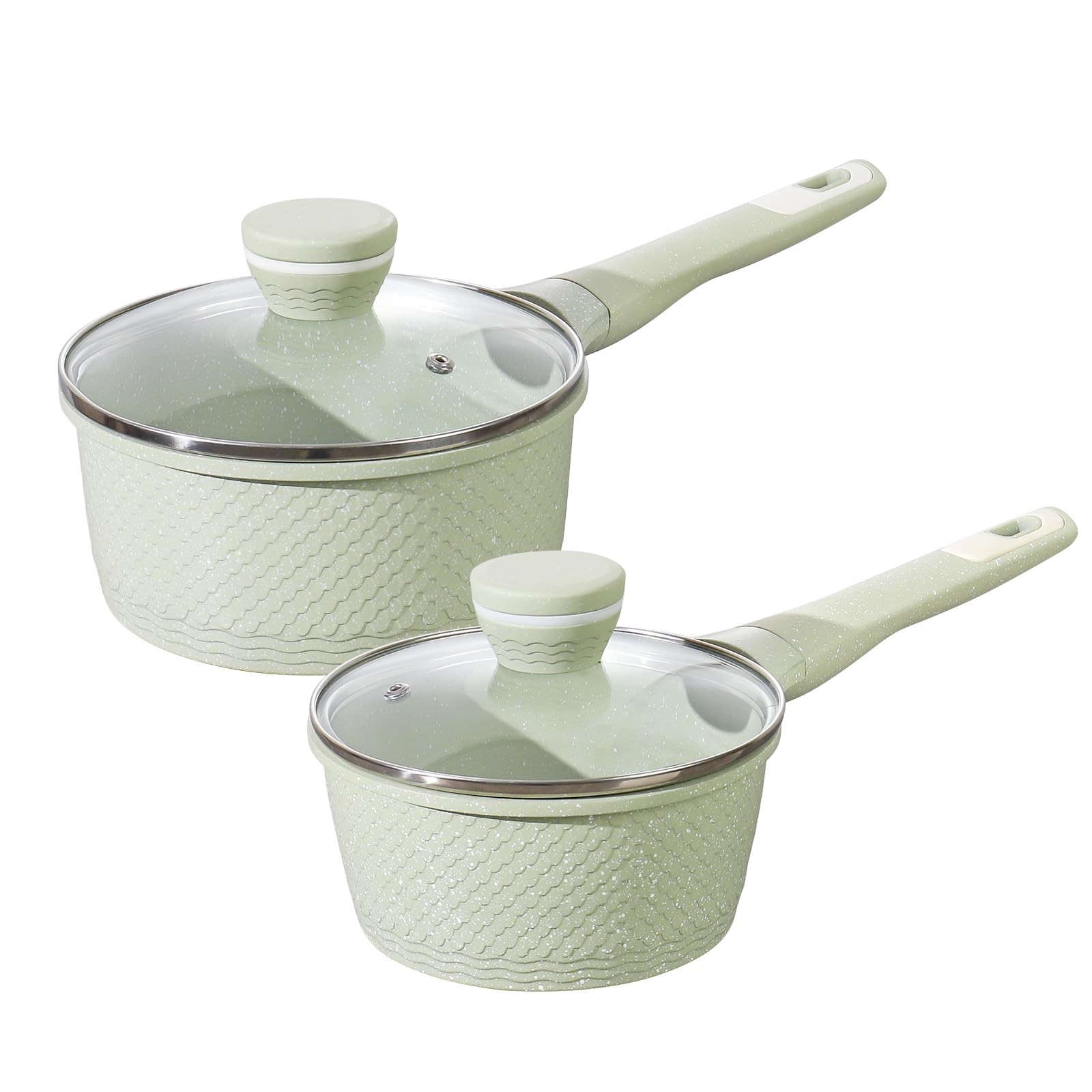 2 PCS 1.5/2.0 QT Sauce Pan with Lid, 2 Lid