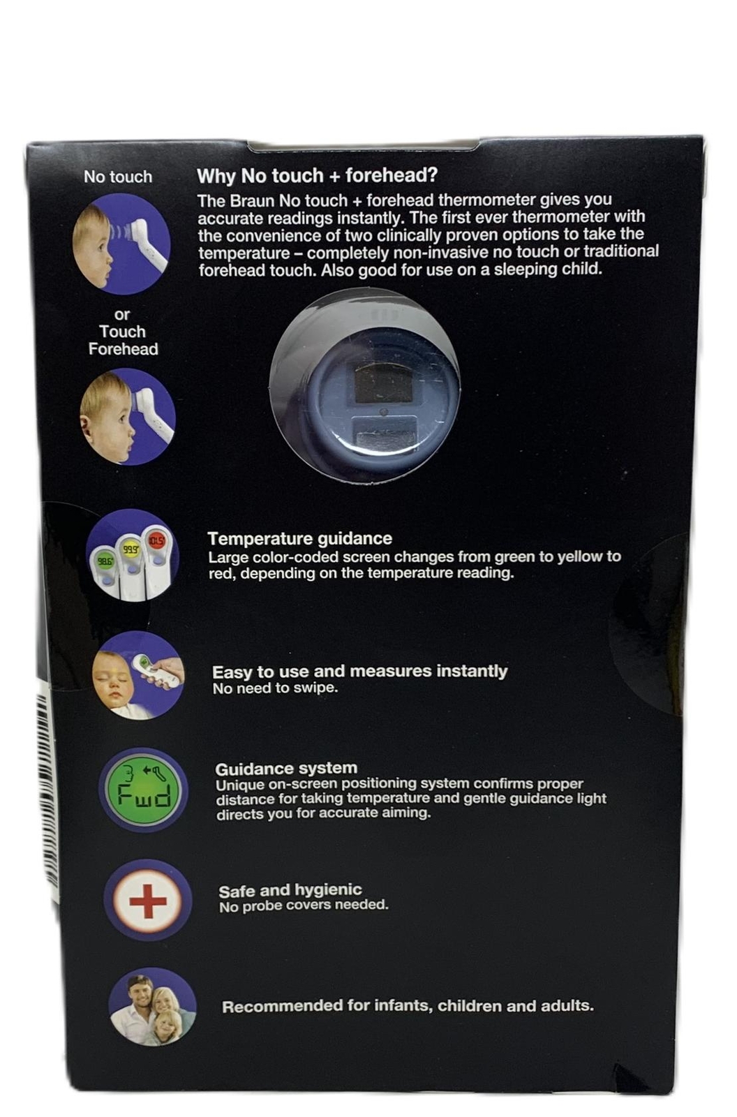 Braun NTF300us No Touch Forehead Thermometer Color Coded Temp Guidance Multi-Use