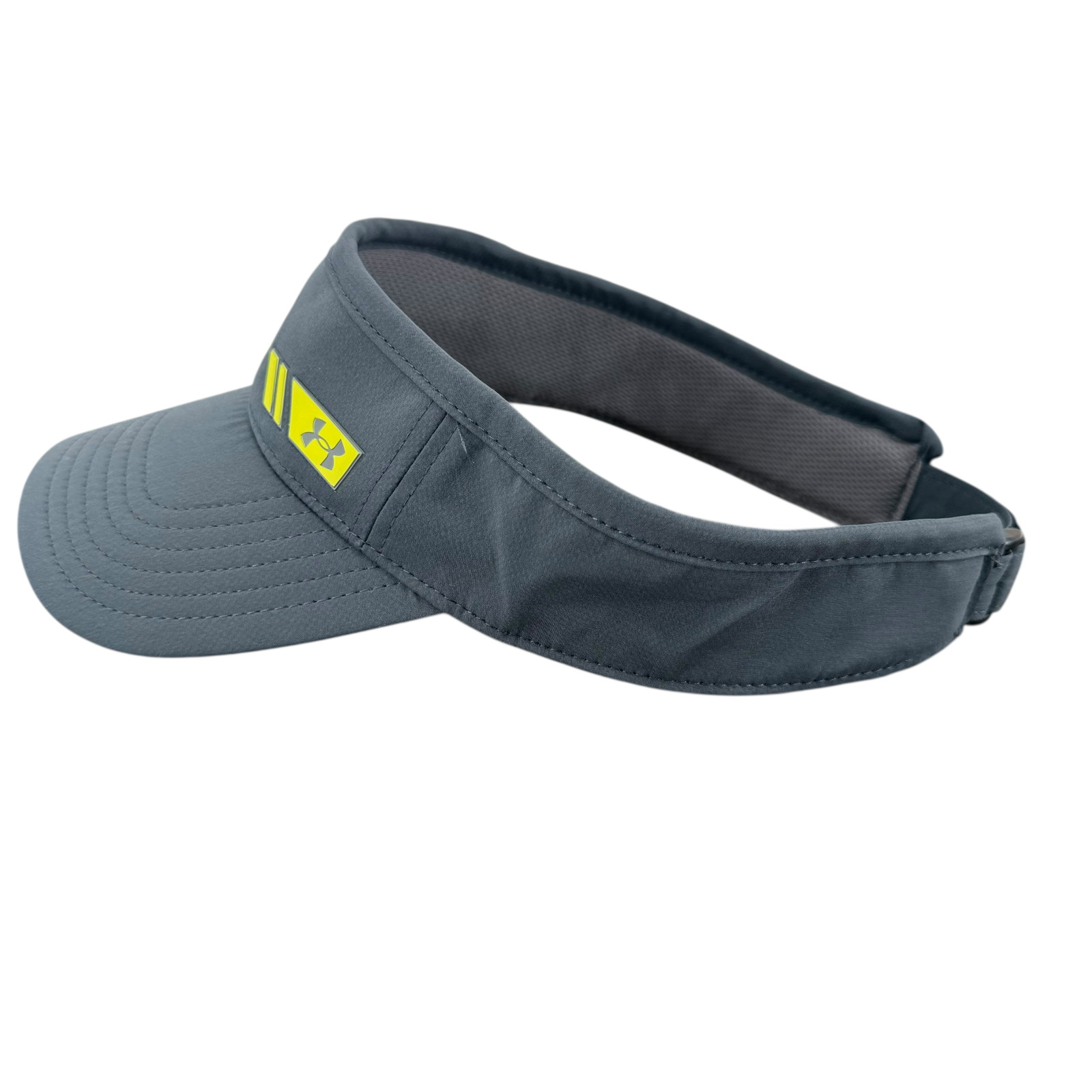 Under Armour Golf Visor Gray Green Logo Adjustable Strap OSFA Outdoor Active EUC
