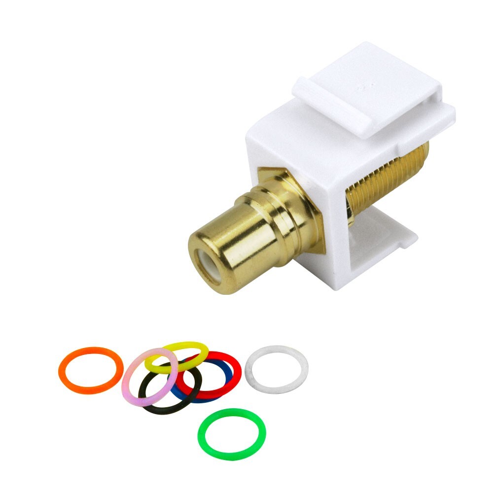 Construct Pro™ F-Connector to RCA Keystone Jack Insert (8 Color Bands, White)