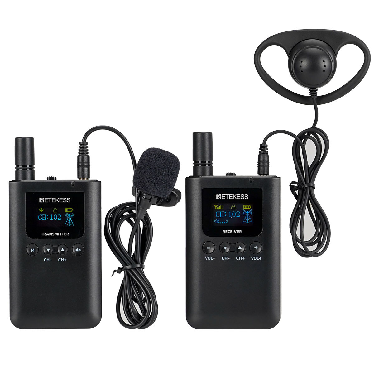 Retekess TT125 Tour Guide System Audio Assisted Listening Transmitter/Receivers