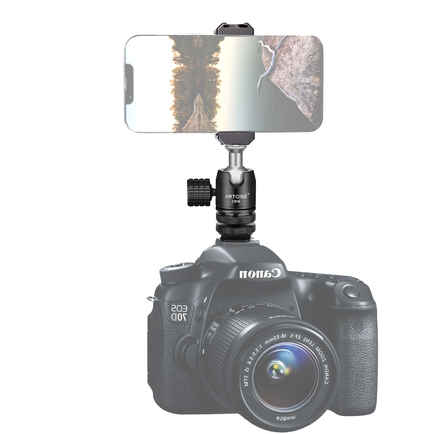 Tripod Head Camera Hot Shoe Phone Holder Mount Adapter  for Canon Nikon Sony