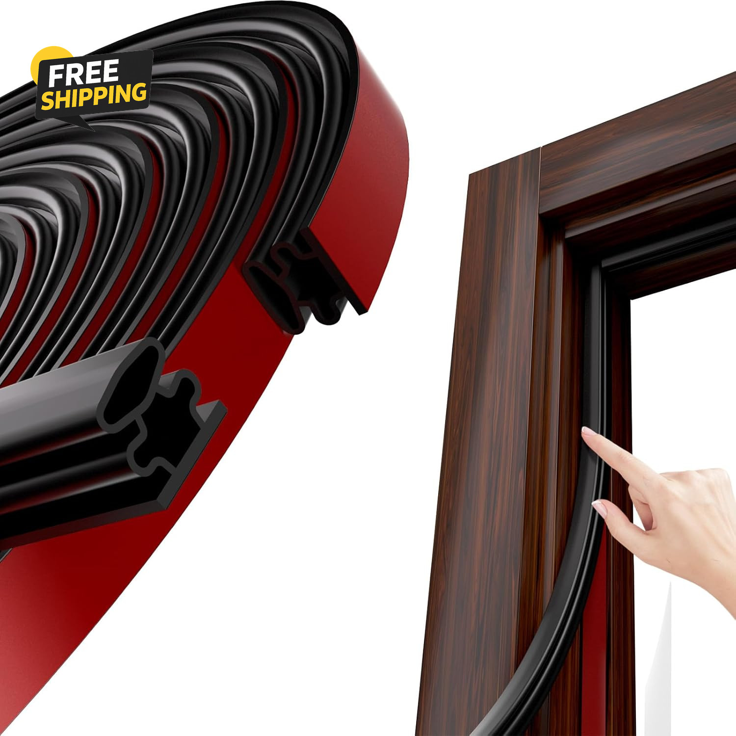 Weather Stripping, Black D-Shaped Rubber Seal Strip for Doors/Windows