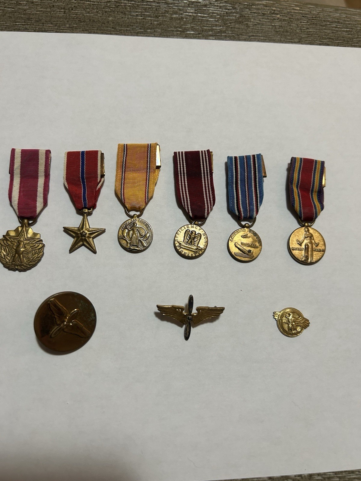World War II Army Air Forces Mini Medal Grouping With Uniform Removed Insignia