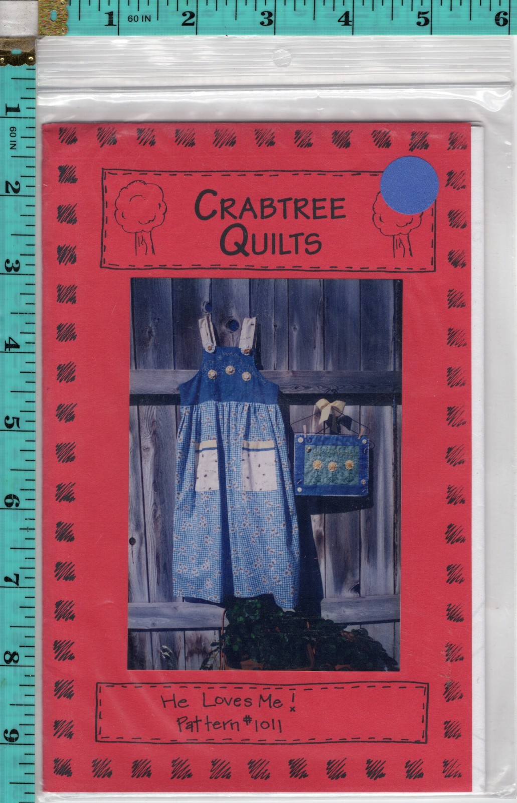 "He Loves Me!" ©1996 Crabtree Quilts Sewing Quilting Pattern 1011 Jumper & Quilt