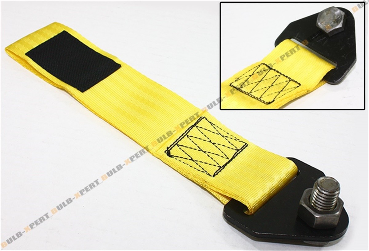YELLOW RACING TRACK DAY HEAVY DUTY TOW TOWING STRAP RATED AT 10,000 LB FOR HONDA