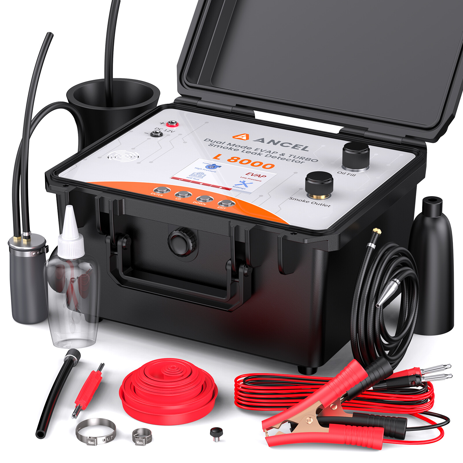 Digital LCD Screen Dual Mode EVAP Smoke Machine Tester Turbo System Detector Kit