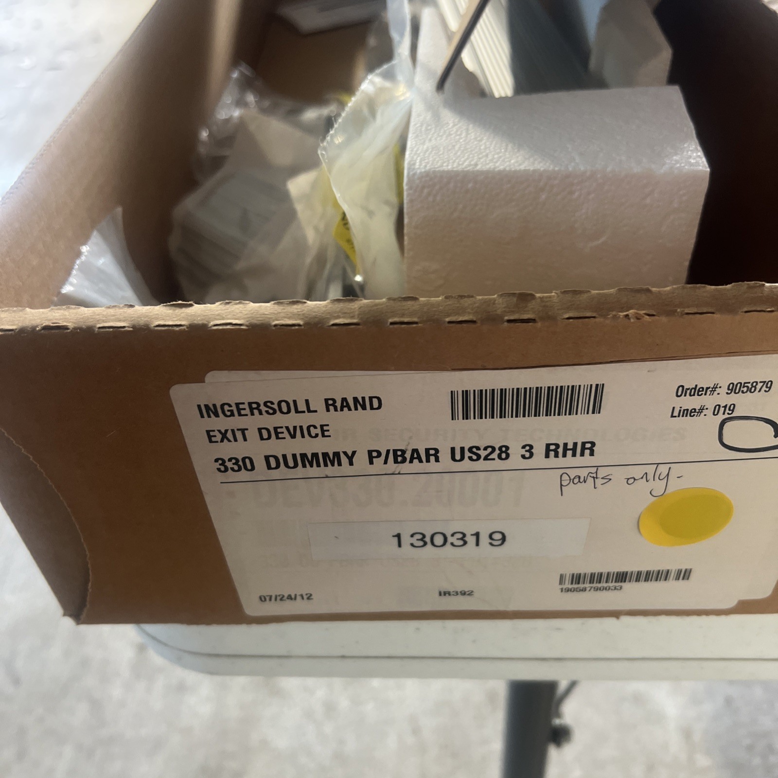 Von Duprin Exit Device 330 DUMMY P/BAR US28 3 RHR