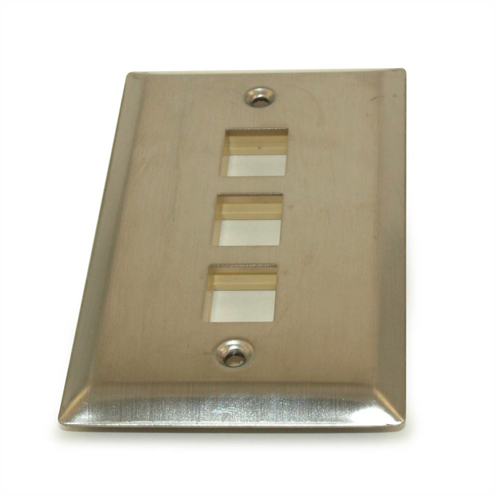 Wallplate: Keystone  3 Hole - Stainless Steel