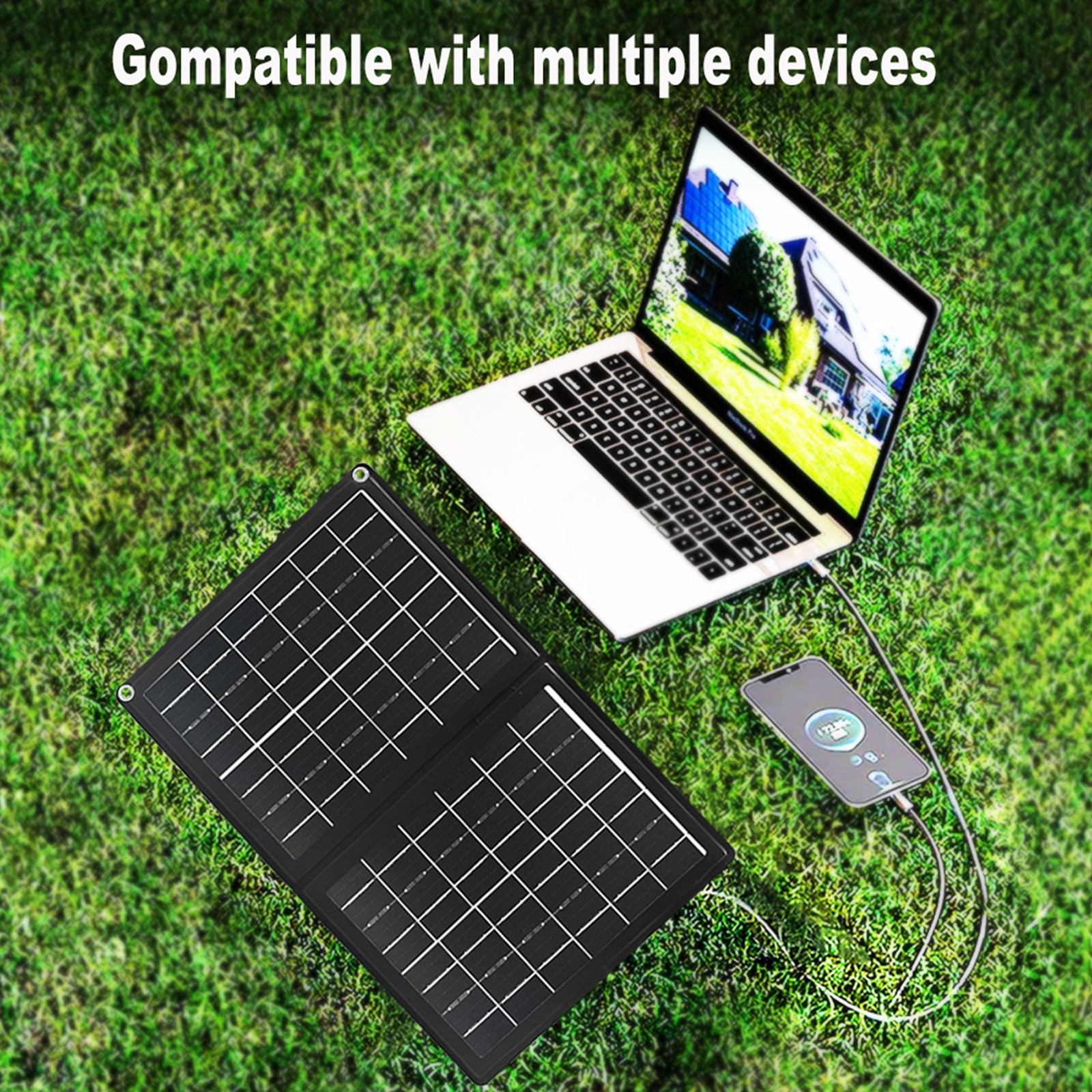 40W Folding Solar Panel USB 5V Output Waterproof Portable Solar Charger