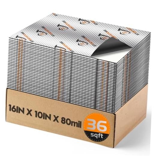 80mil Car Sound Deadening Mat 36 sqft Butyl Aluminum Automotive Sound