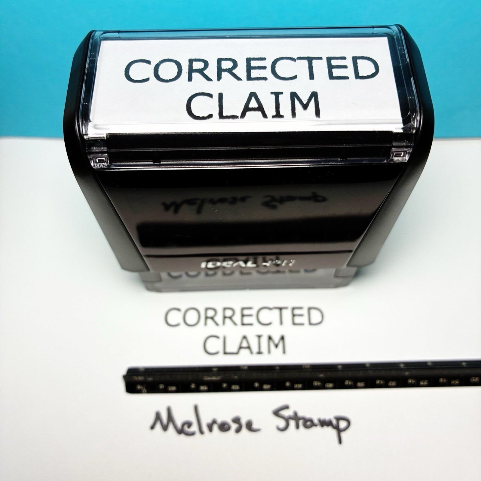 Corrected Claim Rubber Stamp Black Ink Self Inking Ideal 4913