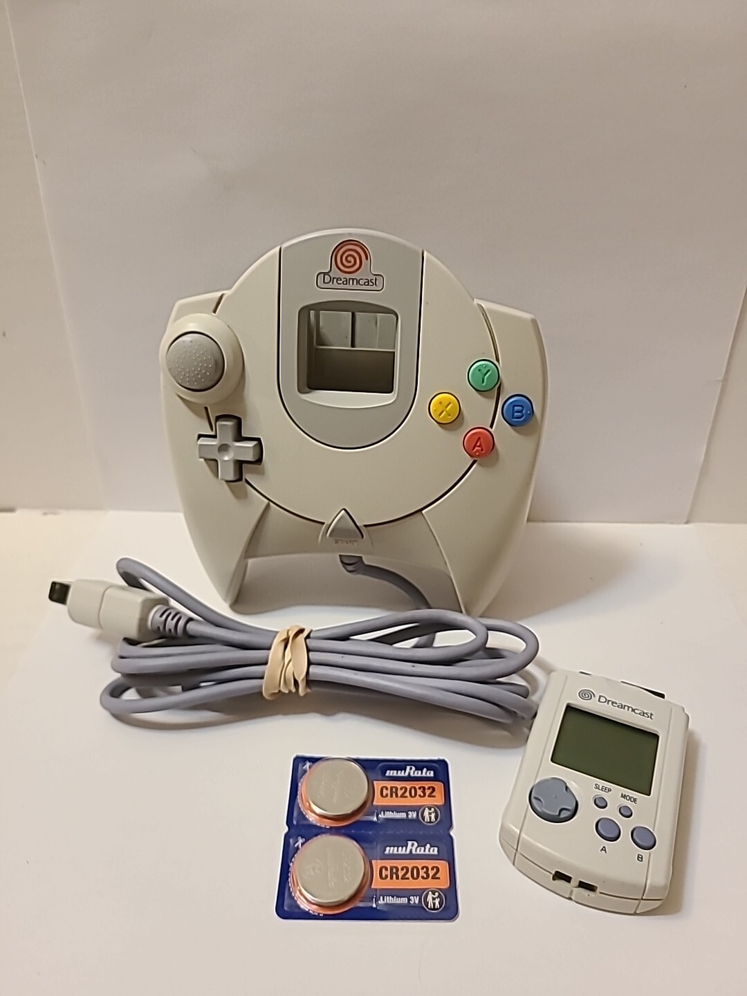 Sega Dreamcast Controller HKT-7700 White Tested  With VMU And New Batteries