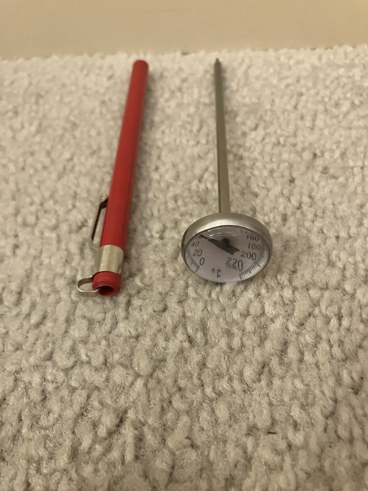 Pocket Dial Thermometer 0°-220°F, 1 In. Face