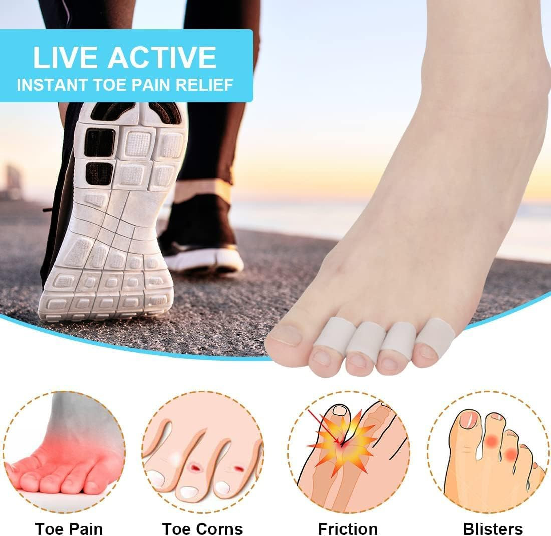 20 Pieces Silicone Toe Protection, Toe Protection, Toe Tube, for Small Toes a...