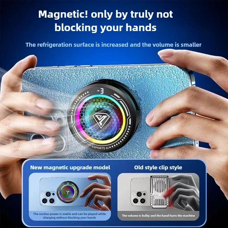 Phone Cooling Fan Mobile Radiator Cooler RGB Gaming Smartphone Cooling Device