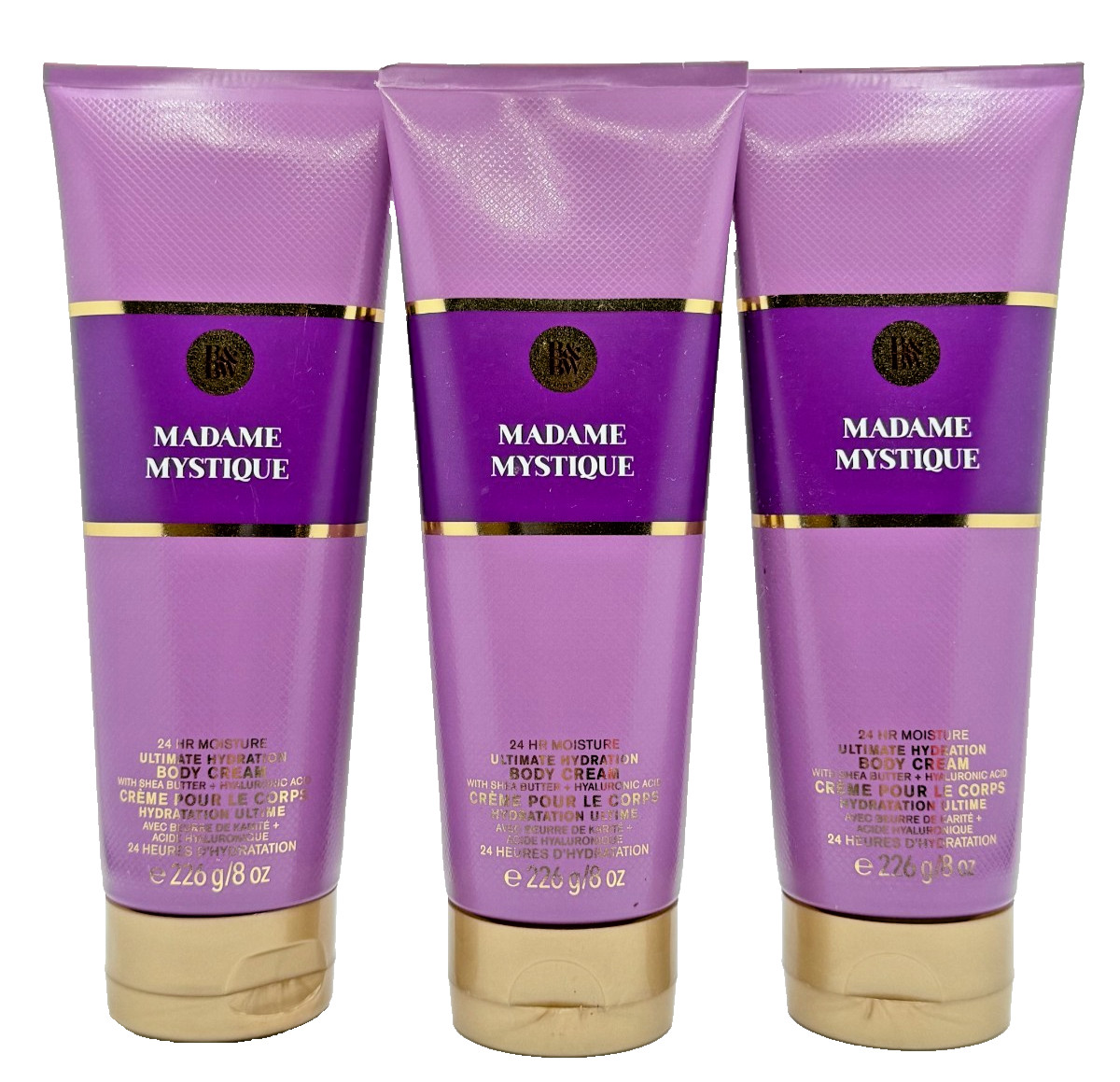 NEW Bath & Body Works Lot of 3 Tubes Luxuries Madame Mystique Body Cream 8 oz